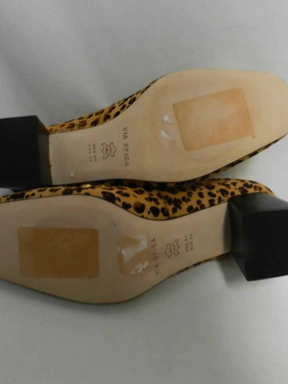 Via Spiga pony hair fur leather animal leopard block heels pumps NEW Size Sz 8